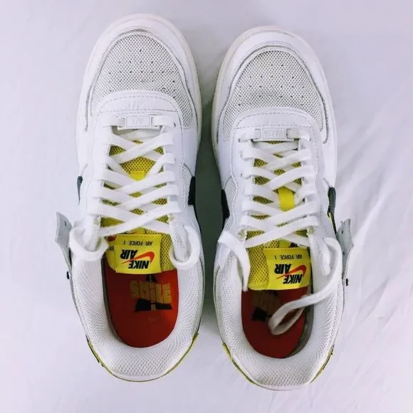 Nike Air Force 1 Shadow Womens Go The Extra Smile Sneaker White Leather Sz 9 - Picture 7 of 9